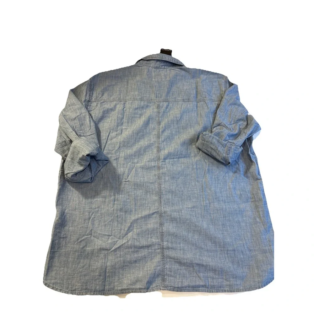 Levis Red Tab Western Chambray Work Shirt Carpenter Pockets Men's MEDRelaxed Fit